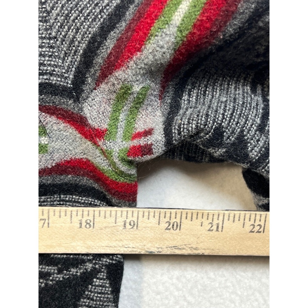 Pendleton Womens Wool Hooded Jacket Southwestern Aztec Zip Up M Grey Black Red - Picture 4 of 13
